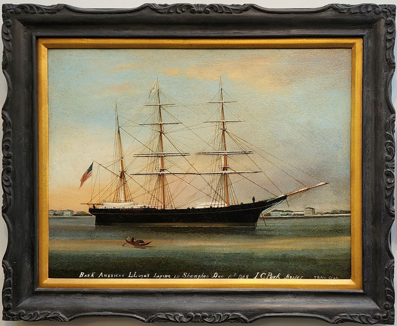 The Bark 'American  Lloyd' China Trade Marine painting.